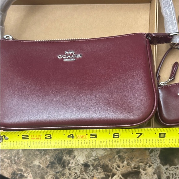 Coach Maroon Leather Wristlet and Keychain Set - Picture 9 of 14